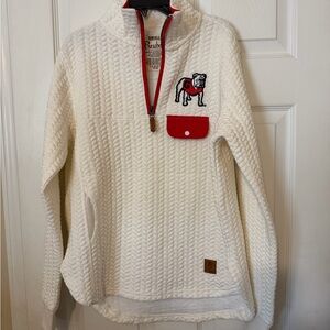 Pressbox box White Quarter-Zip Sweater with UGA logo